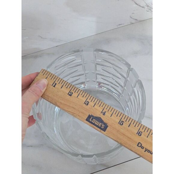 Unbranded Vintage Clear Heavy Lead Crystal Cookie Jar With Lid - Picture 6 of 9